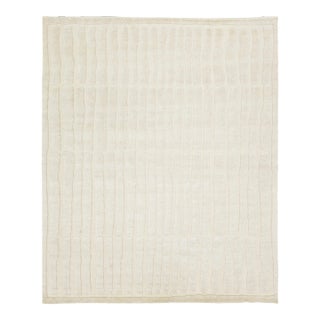 Apadana's Organic Modern Wool Rug Moroccan-Style in Ivory For Sale