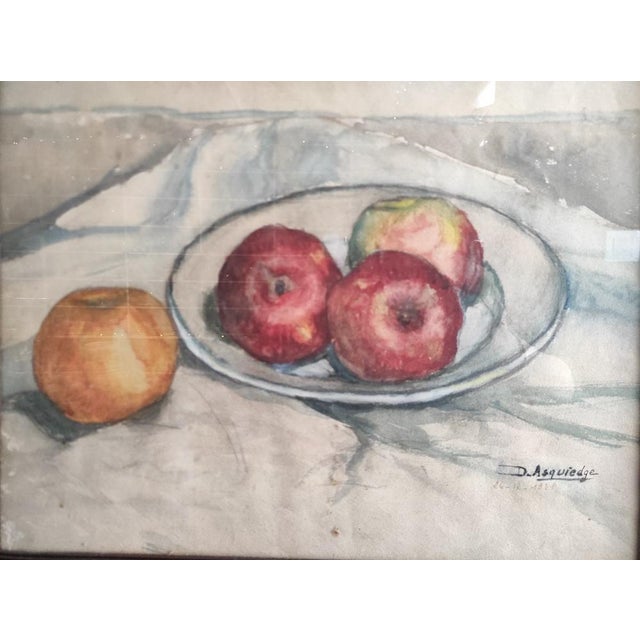 Asquiedge, Still Life, 1931, Watercolor, in Good conditions. Designed 1920 to 1949 This piece has an attribution mark, I...