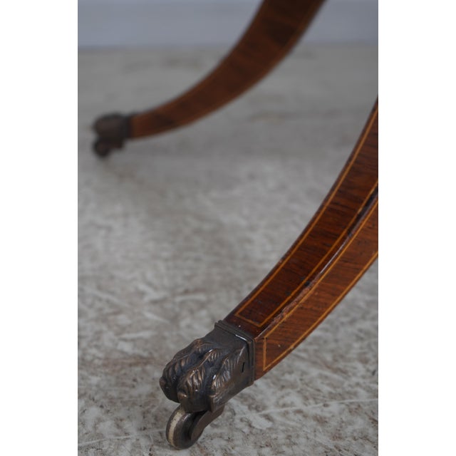 1990s Rosewood Vintage Bench Made Regency Style Dropleaf Library Table For Sale - Image 12 of 18