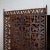 Burnt Umber Rustic African Folk Fire Screen With Eyes Animals and Koras For Sale - Image 8 of 12