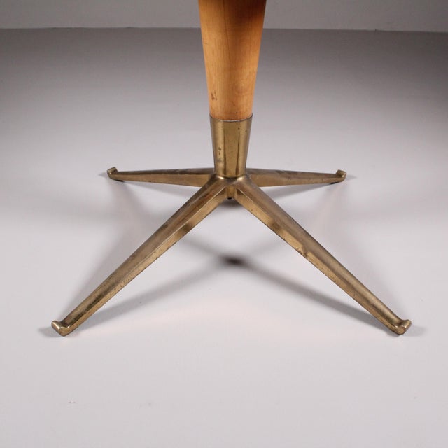 Coffee Table in Wood and Brass, 1950 For Sale - Image 5 of 8