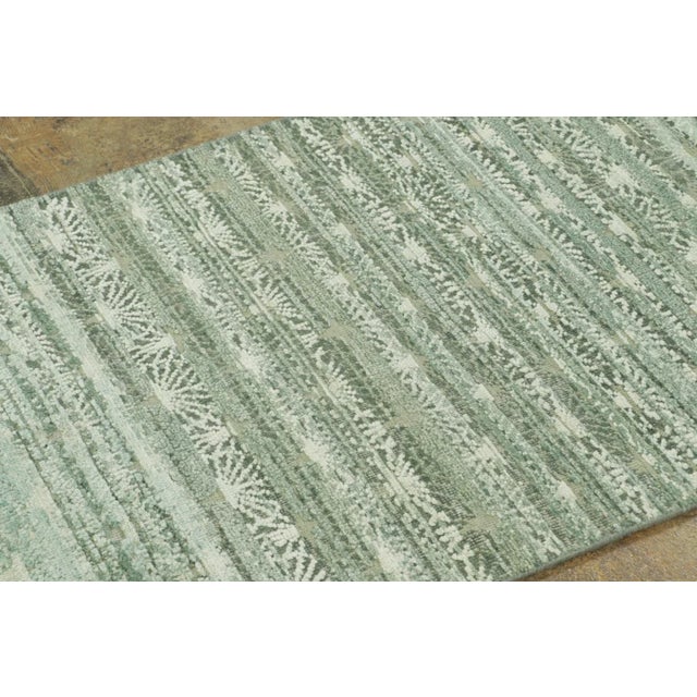Traditional Rug & Kilim’s Block Print Runner With All-Over Geometric Design in Sage Green For Sale - Image 3 of 8