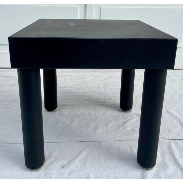 Postmodern Textured Matte Black Side Table For Sale - Image 13 of 13