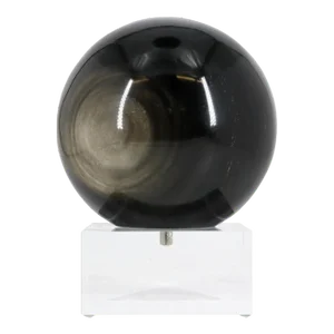 Large Tiger's Eye Sphere Specimen Mounted on Clear Arcylic Stand