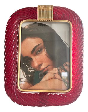 Venetian Red Torchon Murano Glass Picture Frame by Simoeng