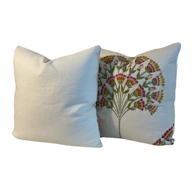 Contemporary Sanderson Wild Tulip Amber “Cream” Pillow Covers- A Pair For Sale - Image 3 of 4