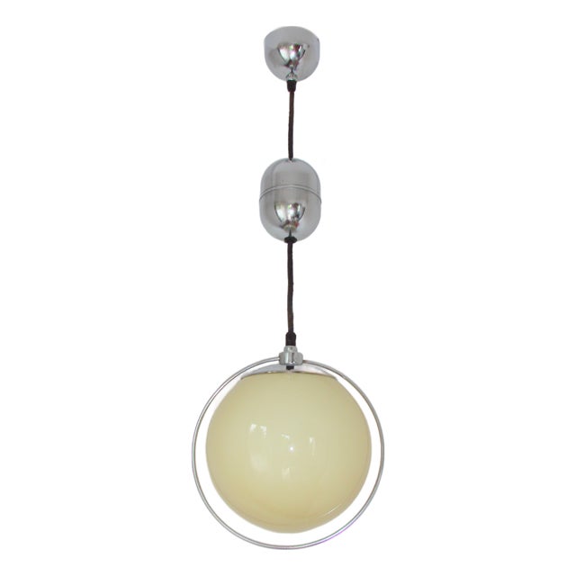 Art Deco Glass Lamp, 1940s For Sale