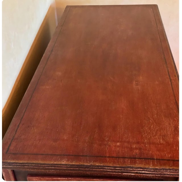 1980s The San Miguel: Hand-Stenciled Tuscan Rustic Credenza by Dupuis For Sale - Image 4 of 11