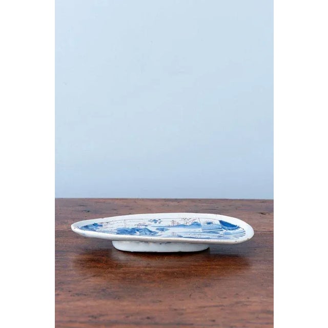 Blue and White Chinoiserie Tray from Nevers Faience For Sale - Image 3 of 10