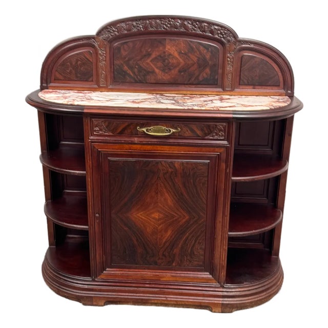 Louis-Jean-Sylvestre Majorelle Art Nouveau Marble Top Sideboard/Cabinet, 19th Century For Sale