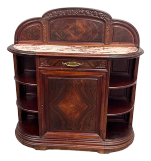 Louis-Jean-Sylvestre Majorelle Art Nouveau Marble Top Sideboard/Cabinet, 19th Century