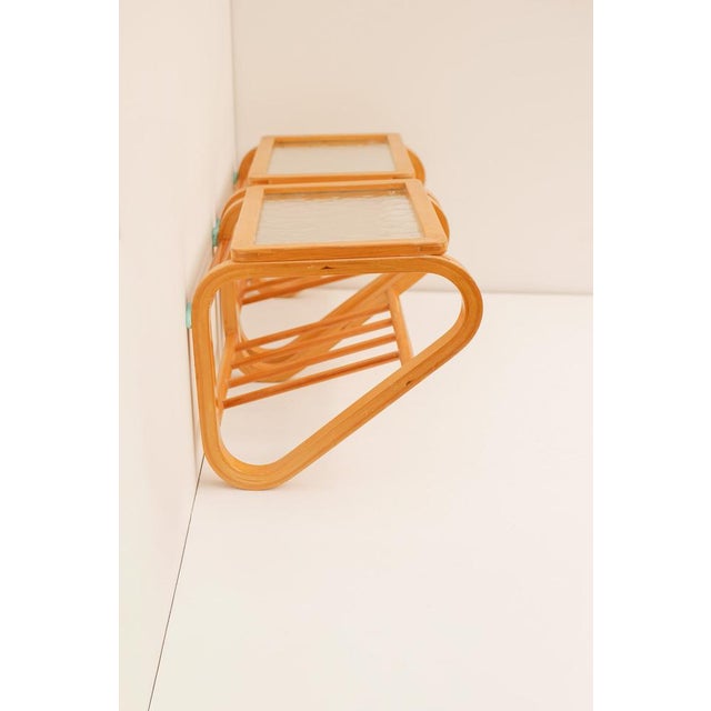 Wood Scandinavian Bentwood and Glass Bedside Tables from Gemla, 1920s, Set of 2 For Sale - Image 7 of 16