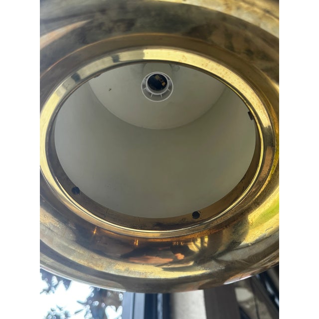 Beautiful and unique pendant fully brass with a hat shape made in Italy 1950s. AVAILABLE 2