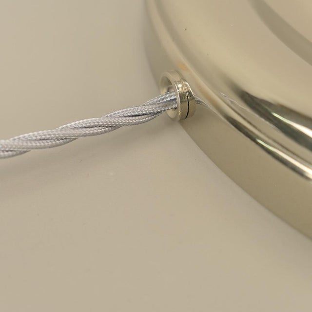 1920s Large French Art Deco Chrome Floor Lamp with Opal Glass Shade, 1920s For Sale - Image 5 of 9