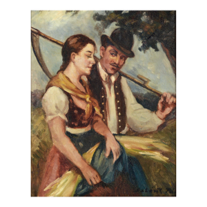 Hungarian Harvest Courtship 1920s by Pal Szlavik