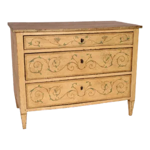 Continental Antique Louis XVI Style Painted Chest of Drawers
