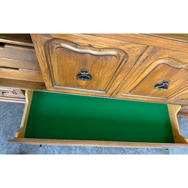 Vintage Romweber Master-Made Oak Dining Suite – Extension Table, 6 Chairs & Matching Sideboard, 1950s–60s For Sale - Image 11 of 12