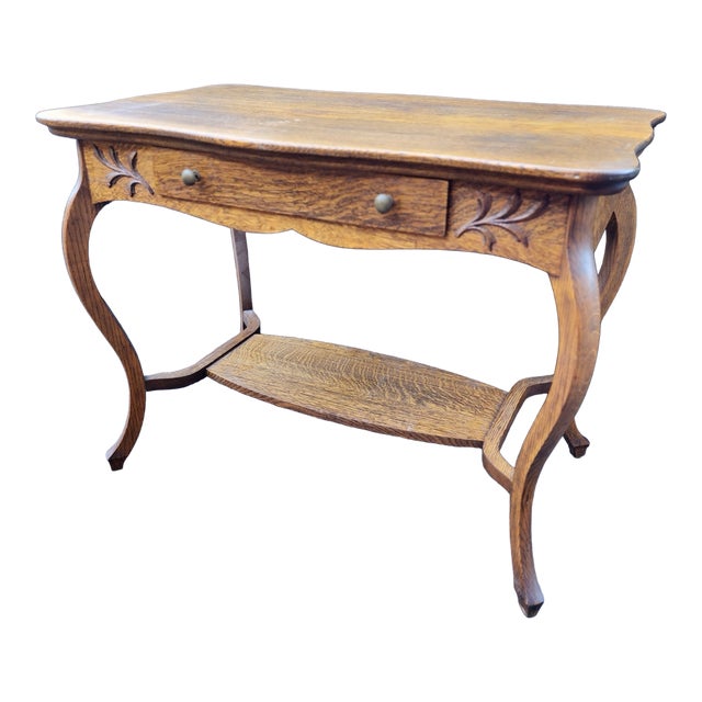 Antique Quartersawn Tiger Oak Library Table Chairish
