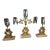 Antique 3pc Bear Beehive Girandole Candelabra Set Gilt Brass Crystal Marble For Sale