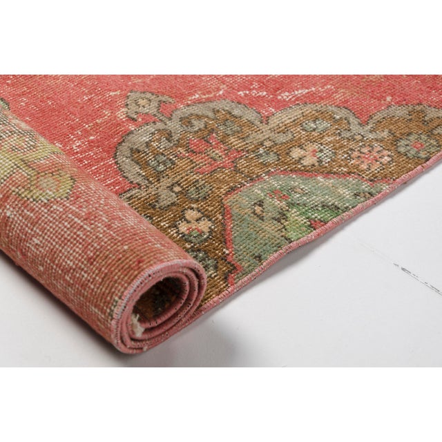 Turkish Oushak Vintage Orange Runner For Sale - Image 3 of 10