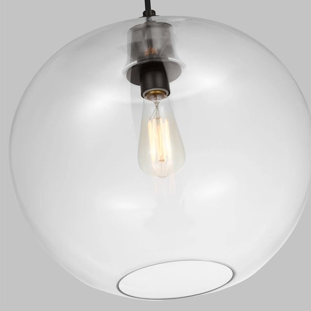 Visual Comfort Thomas O'Brien by Visual Comfort Studio Mela 1-Light Large Pendant in Aged Iron For Sale - Image 4 of 5