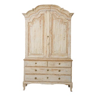 Antique Northern Swedish Rococo Cabinet with Drawers For Sale