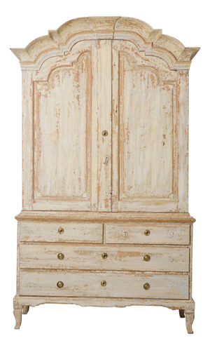 Antique Northern Swedish Rococo Cabinet with Drawers