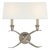 Chapman & Myers for Visual Comfort Signature Cross Bouillotte Large Sconce in Antique Nickel with Linen Shade For Sale