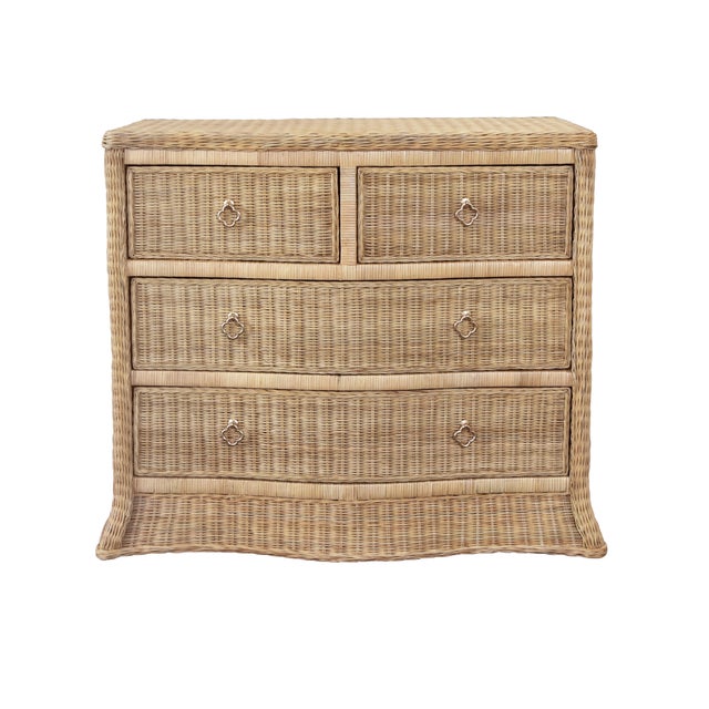 Matthew Izzo Home - Celine Rattan, Soft Glide Four Drawer Chest With Satin Brass Hardware For Sale - Image 10 of 10