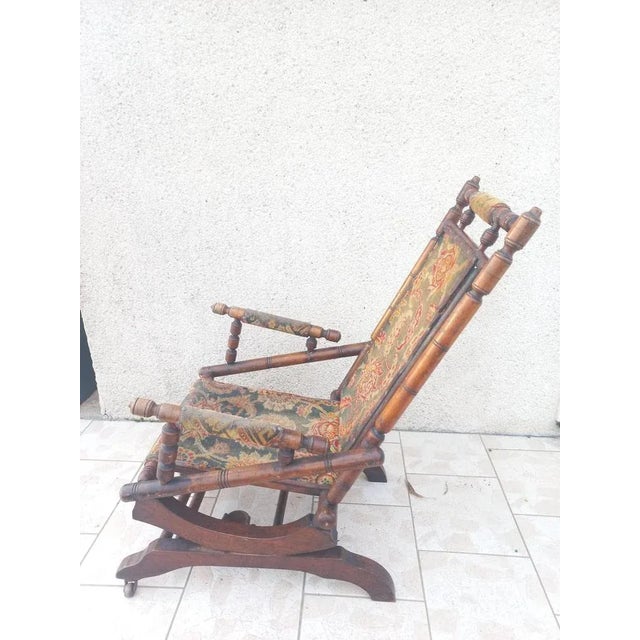 Napoleon III Bamboo Style Rocking Chair For Sale - Image 6 of 13