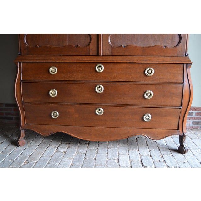 Antique Oak Biedermeier Cabinet For Sale - Image 4 of 10