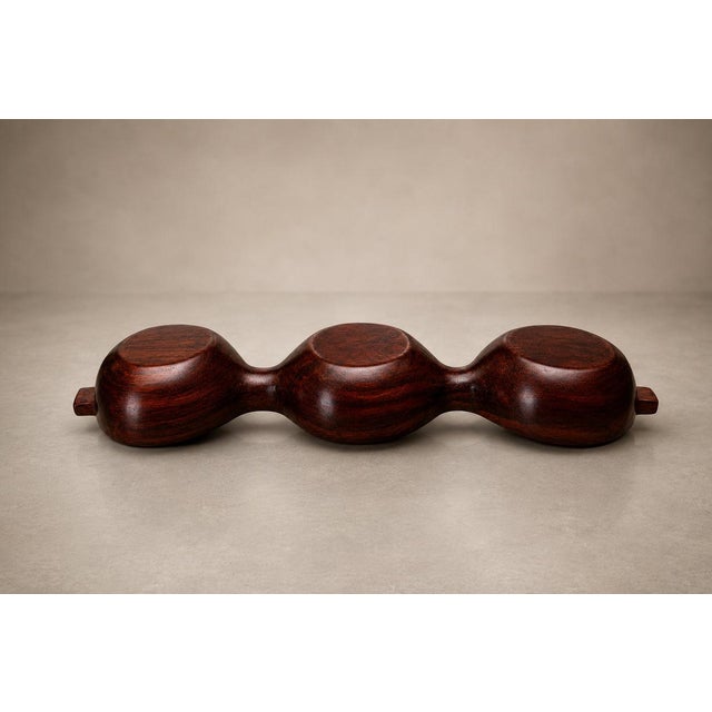 Decorative Tray with Three Compartments in Brazilian Rosewood by Jean Gillon, Brazil, 1950s - Lot 931 For Sale - Image 16 of 17