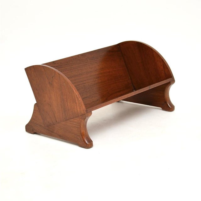 A smart and extremely well made Art Deco solid walnut book trough. This was made in England, it dates from around the...