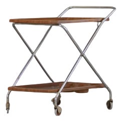 Vintage Aluminium and Plastic Bar Cart, Italy, 1970s For Sale