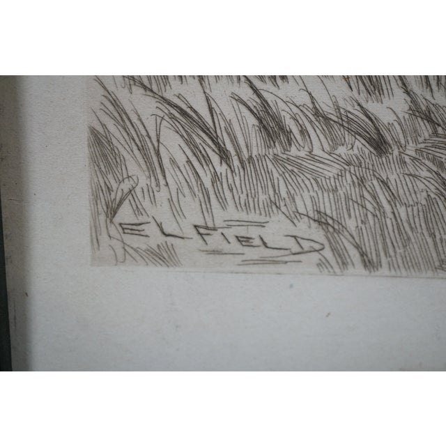 Late 19th Century Antique Edward Loyal Field Signed Country Road Thatched Cottage Etching 23" For Sale - Image 5 of 13