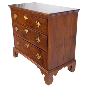 Solid Mahogany 3 Drawers Antique Chippendale Style Dresser Chest