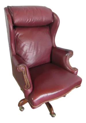 1980s Southwood Leather Burgandy Office Chair Swivel Quality