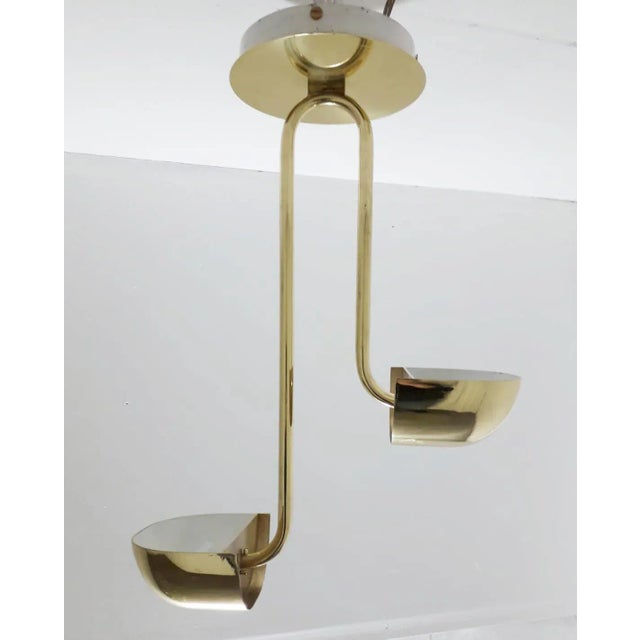 Mid 20th Century Mid 20th Century Brass Flush Mount Pendant by Lumi For Sale - Image 5 of 12