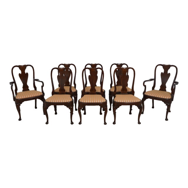 Set of 8 George III Walnut Dining Room Chairs For Sale