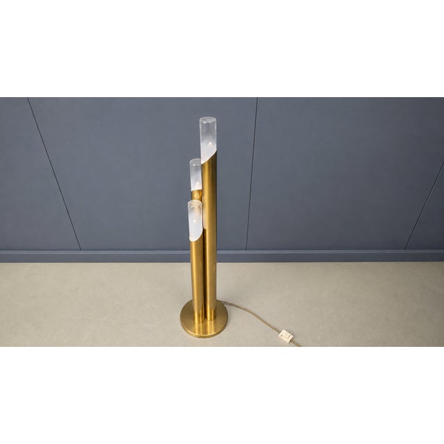 Vintage Brass and Murano Glass Floor Lamp, Italy, 1970s For Sale - Image 6 of 8