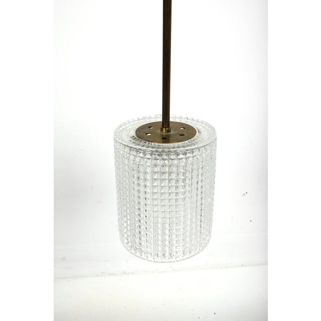 1960s Scandinavian Carl Fagerlund Textured Glass and Brass Pendant For Sale In Chicago - Image 6 of 9