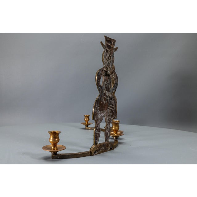 Scandinavian Brass Figural Wall Candleholders, 1970s, Set of 2 For Sale - Image 13 of 18