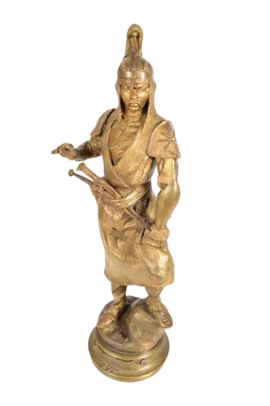 Gilt Bronze Sculpture of a Manchu Warrior
