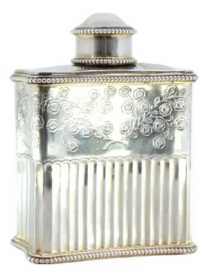 Silver Perfume Bottle with Fluting, Pearly Borders and Engraved Floral Motifs