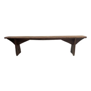 Farmhouse Table Bench in Elm For Sale