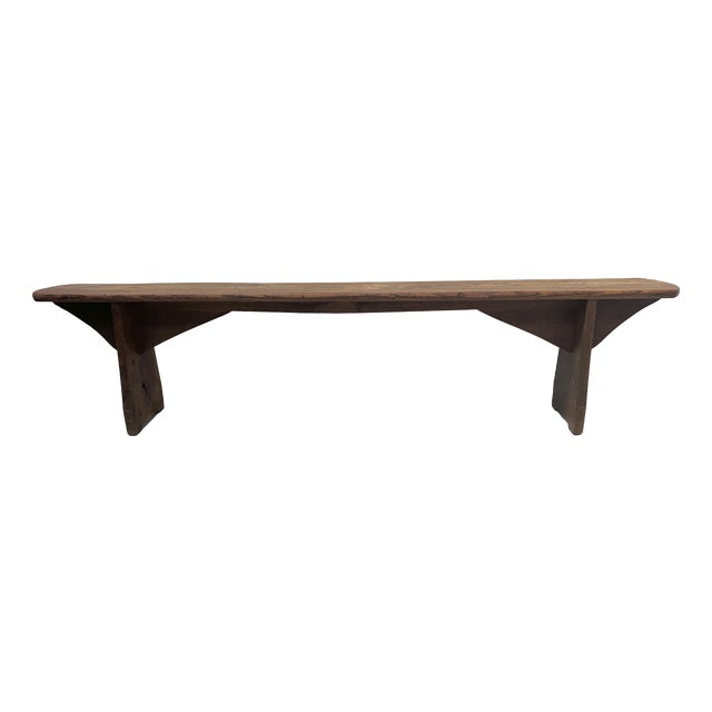 Farmhouse Table Bench in Elm For Sale