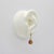 Metal 14k Gold Hand-Carved Watermelon Tourmaline Leaf Huggie Earrings, A Pair For Sale - Image 7 of 8