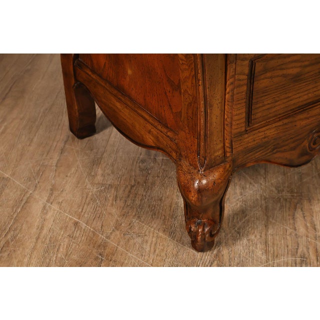 Wood Baker Furniture Company Burl Wood Long Bombe Dresser For Sale - Image 7 of 18