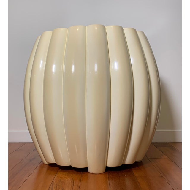 Therien Melon Taboret Table With Parchment Inset Top. This is an unusual piece and a great link between modern and...