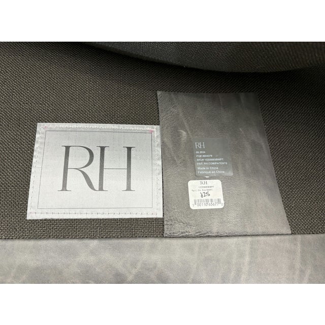 Rh Reginald Leather Swivel Chair Berkshire Leather in Pewter | Bronze For Sale - Image 13 of 18